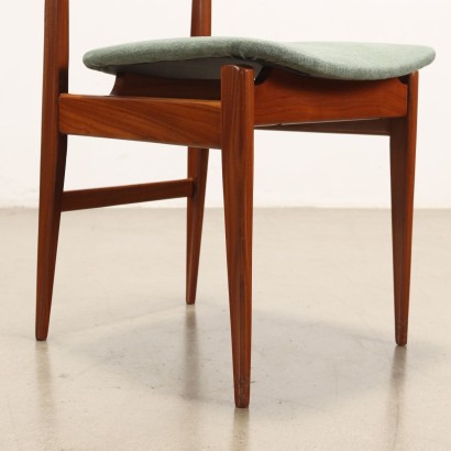 Groupe de 4 Chaises Bois Italie Années 1950-1960